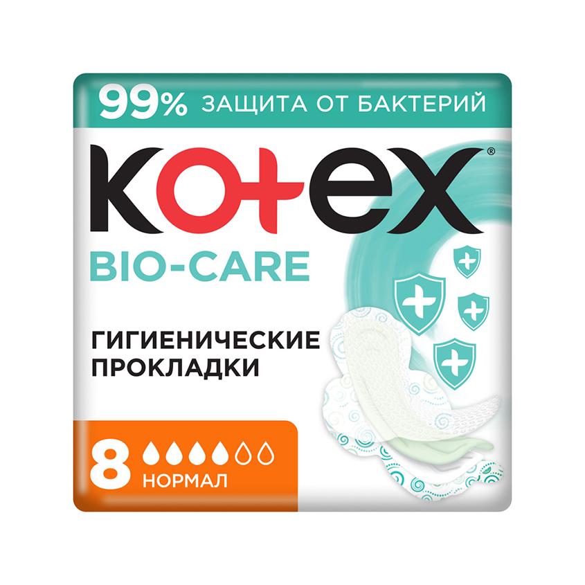 Прокладки `KOTEX` BIO-CARE с антибактериальным слоем Нормал 8 шт