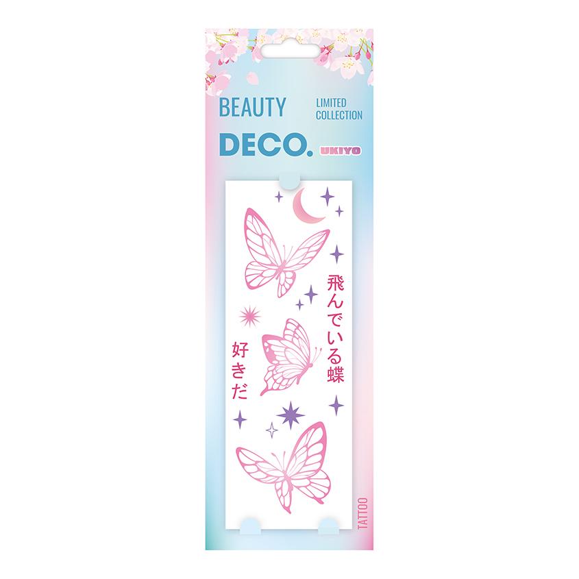 Татуировка для тела `DECO.` UKIYO by Miami Tattoos переводная (Pink Butterfly)