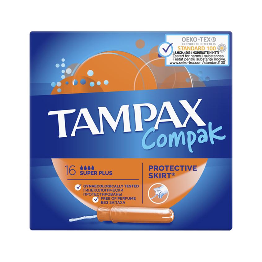 Тампоны с аппликатором `TAMPAX` COMPAK Super Plus 16 шт