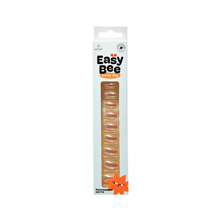 Набор накладных ногтей с клеевыми стикерами `EASYBEE` NAIL DAY Pink Mirror (12 шт + клеевые стикеры 24 шт)