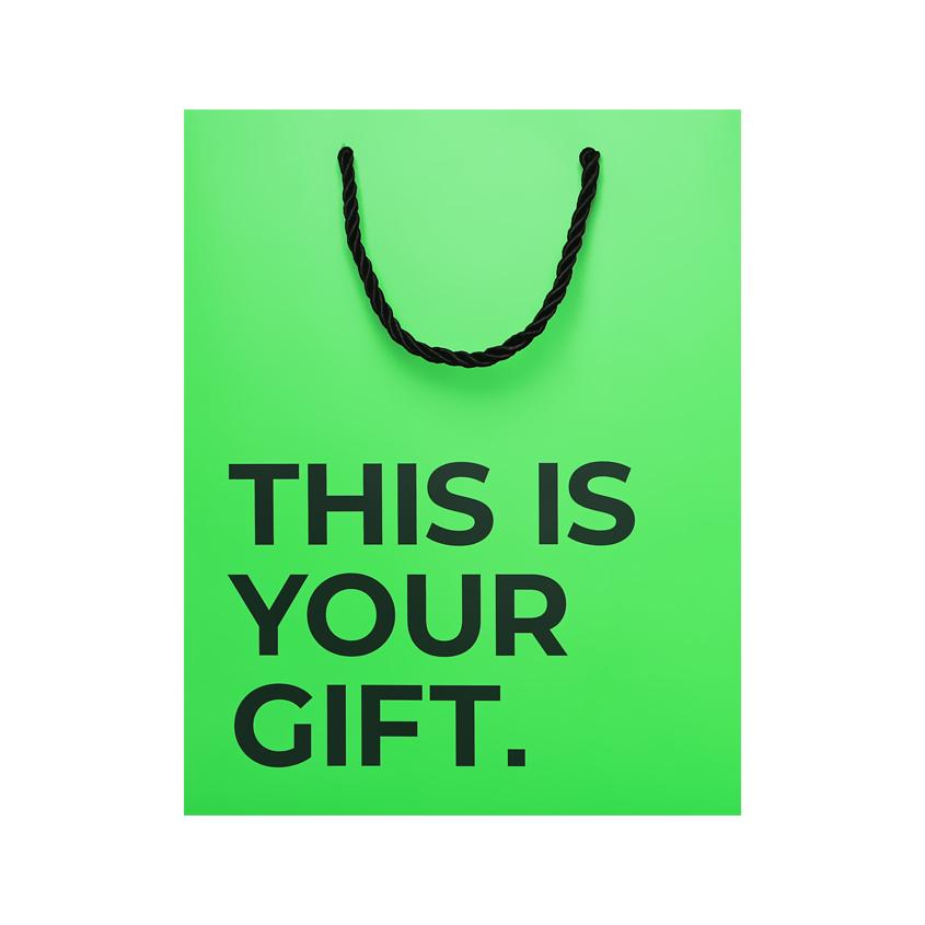 FUN | Сумка бумажная `FUN` THIS IS YOUR GIFT green в ассортименте (M)