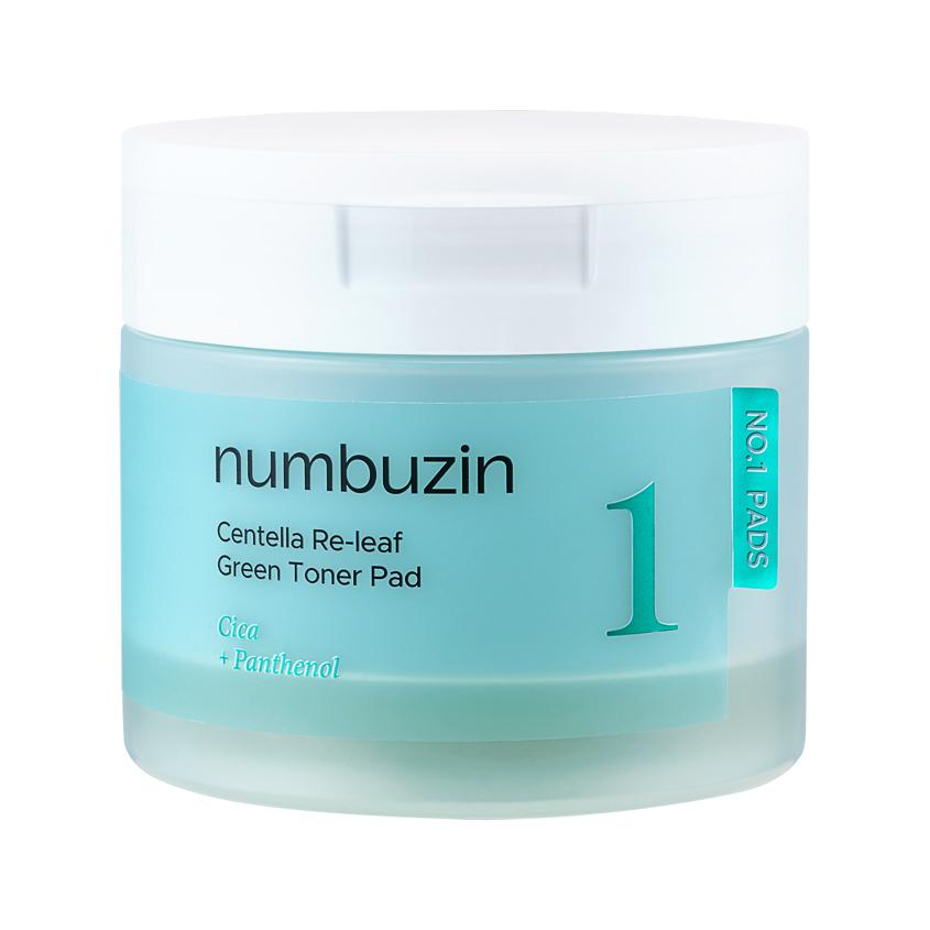 NUMBUZIN | Тонер-пэды для лица `NUMBUZIN` NO. 1 Centella Re-Leaf Green веганские успокаивающие с центеллой 70 шт