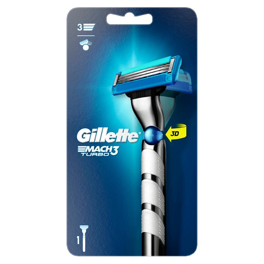 Станок для бритья `GILLETTE` `MACH3` TURBO с 1 сменной кассетой