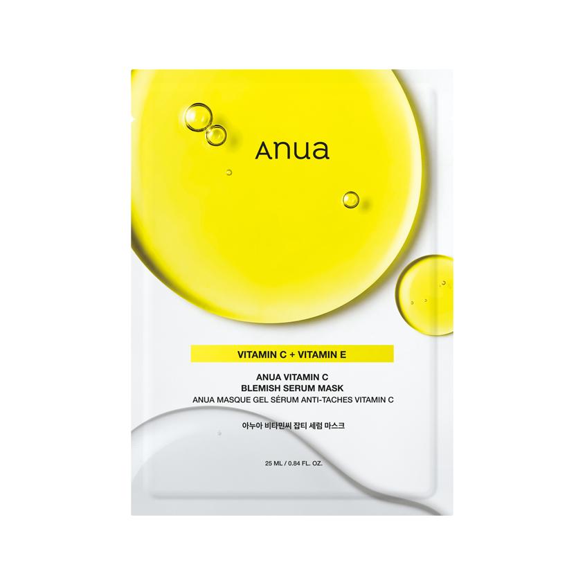 Маска для лица `ANUA` GREEN LEMON выравнивающая тон кожи с зелёным лимоном и витамином С 25 мл