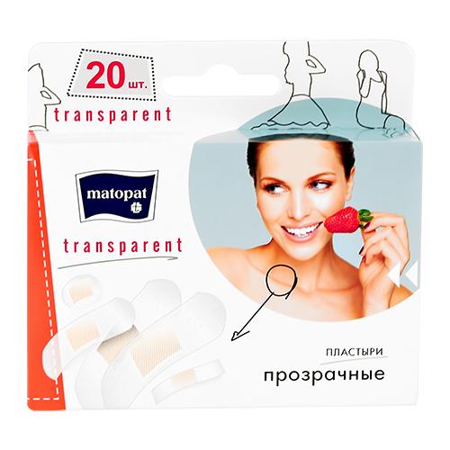 Набор пластырей `MATOPAT` TRANSPARENT 20 шт