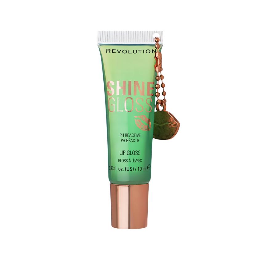 Блеск для губ `REVOLUTION` SHINE GLOSS реагирующий на PH с брелоком ультраглянцевый тон Apple sour