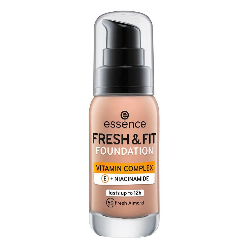 Основа тональная для лица `ESSENCE` FRESH & FIT NEW тон 50 fresh almond 30 мл