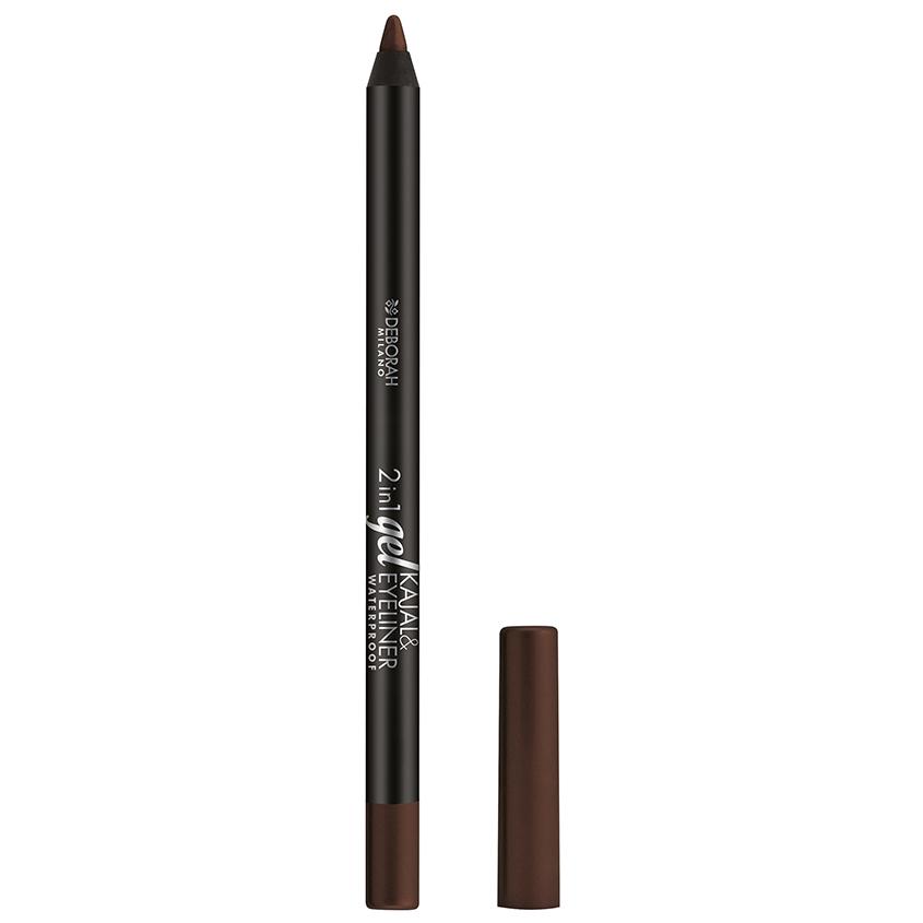 Карандаш для глаз `DEBORAH` 2 IN 1 GEL KAJAL & EYELINER PENCIL гелевый тон 05 коричневый
