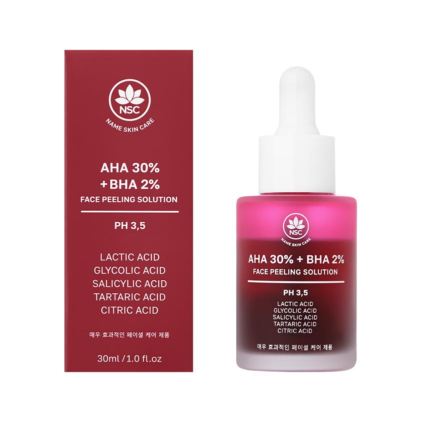 Пилинг для лица `NSC` кислотный AHA 30% + BHA 2% 30 мл