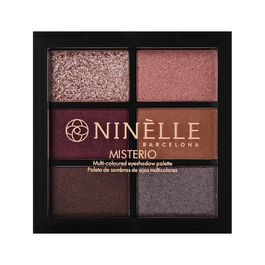 Палетка теней для век `NINELLE` MISTERIO мультицветная тон 528 Бордовый тауп