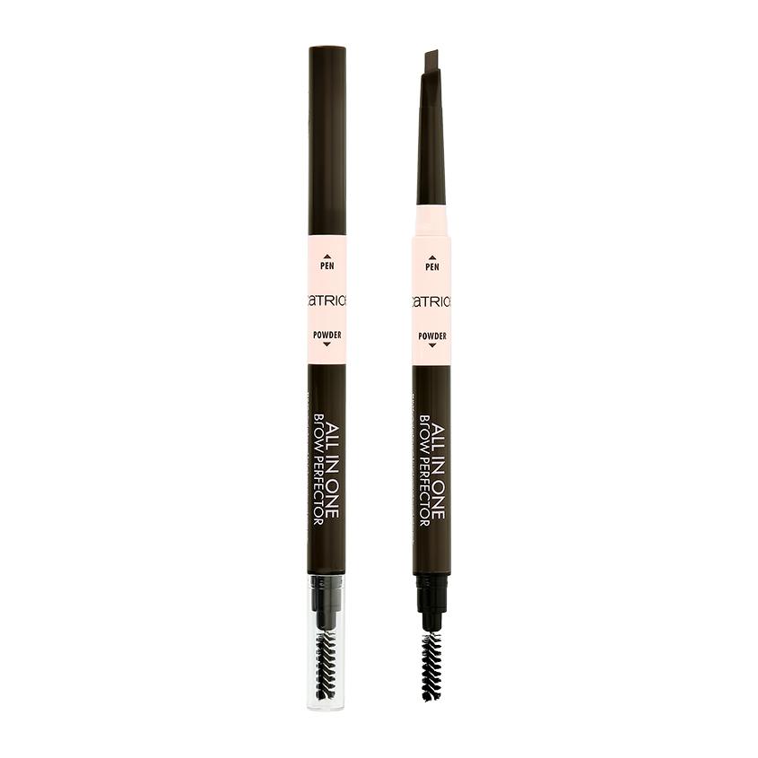 Карандаш для бровей `CATRICE` ALL IN ONE BROW PERFECTOR 3в1 с щеточкой тон 030 Dark brown