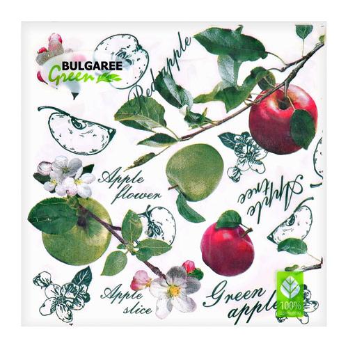 BULGAREE GREEN | Салфетки бумажные `BULGAREE GREEN` трехслойные Гербарий 20 шт