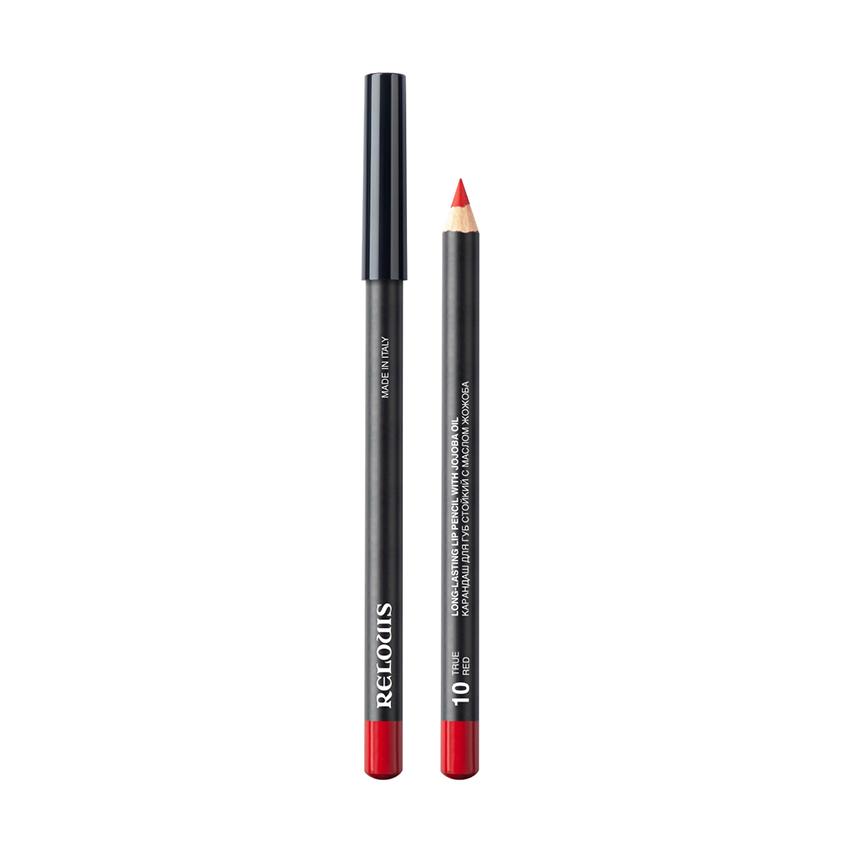 Карандаш для губ `RELOUIS` с маслом жожоба тон 10 true red стойкий