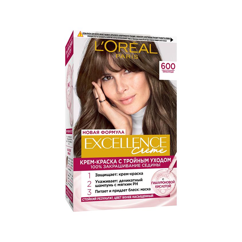 Крем-краска для волос `LOREAL` `EXCELLENCE` тон 600 Темно-русый