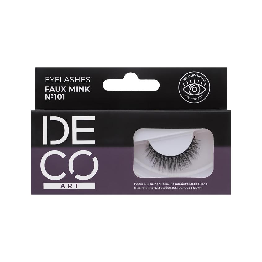 Накладные ресницы `DECO.` ART EYELASHES FAUX MINK №101 с эффектом норки черные