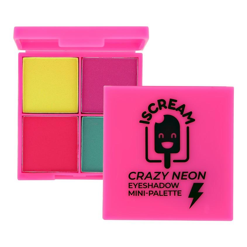 Мини-палетка теней для век `ISCREAM` CRAZY NEON тон 02 electric