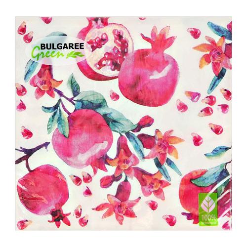 Салфетки бумажные `BULGAREE GREEN` трехслойные Классика 20 шт
