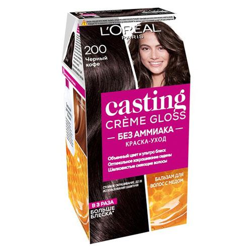 Крем-краска для волос `LOREAL` `CASTING` CREME GLOSS тон 200 (Черный кофе)