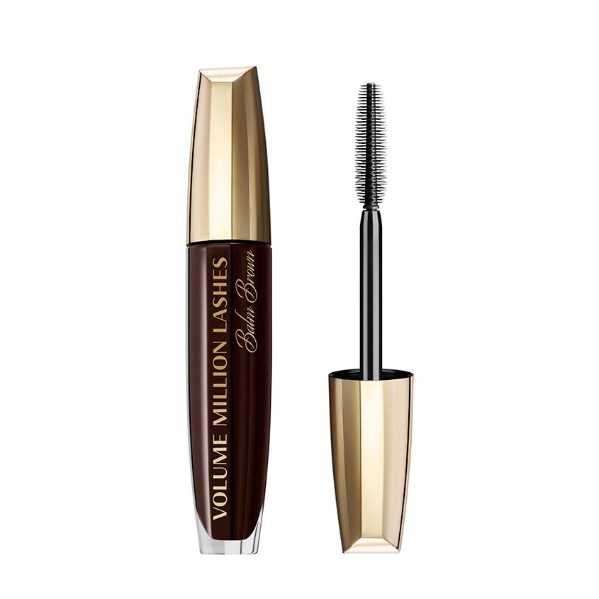 Тушь для ресниц `LOREAL` VOLUME MILLION LASHES BALM BROWN коричневая