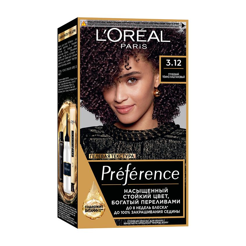 Краска для волос `LOREAL` `PREFERENCE` тон 3.12 (Мулен Руж)