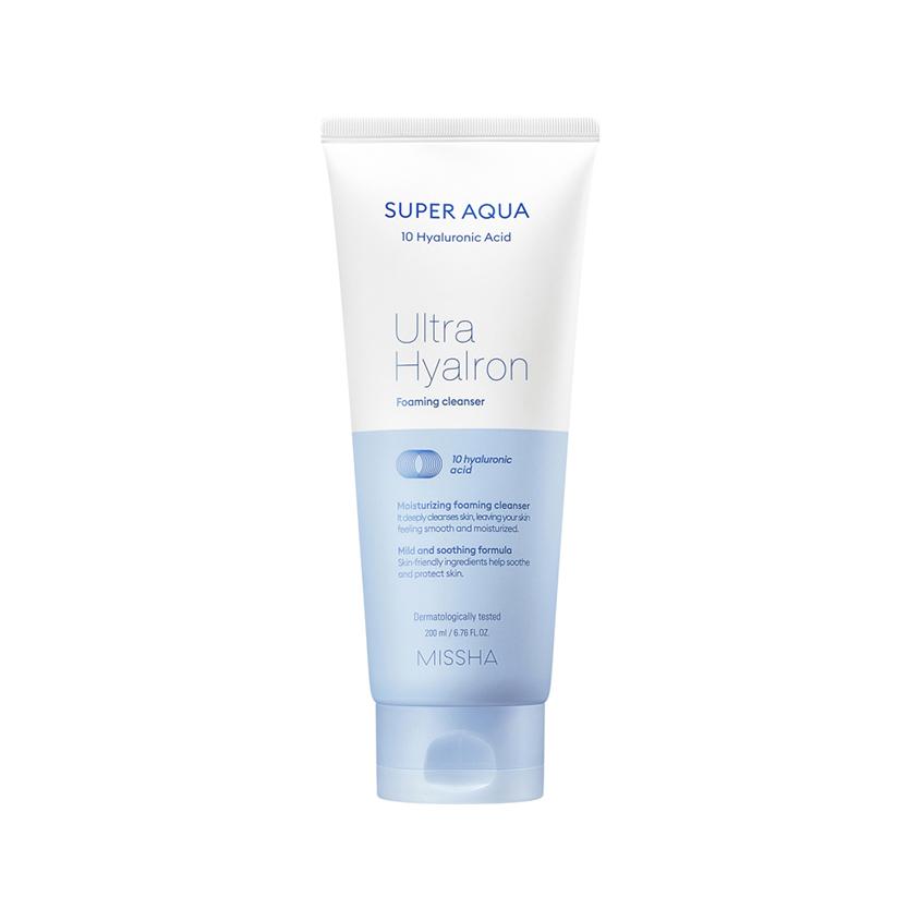 Пенка для умывания `MISSHA` `SUPER AQUA` ULTRA HYALRON очищающая для снятия макияжа 200 мл