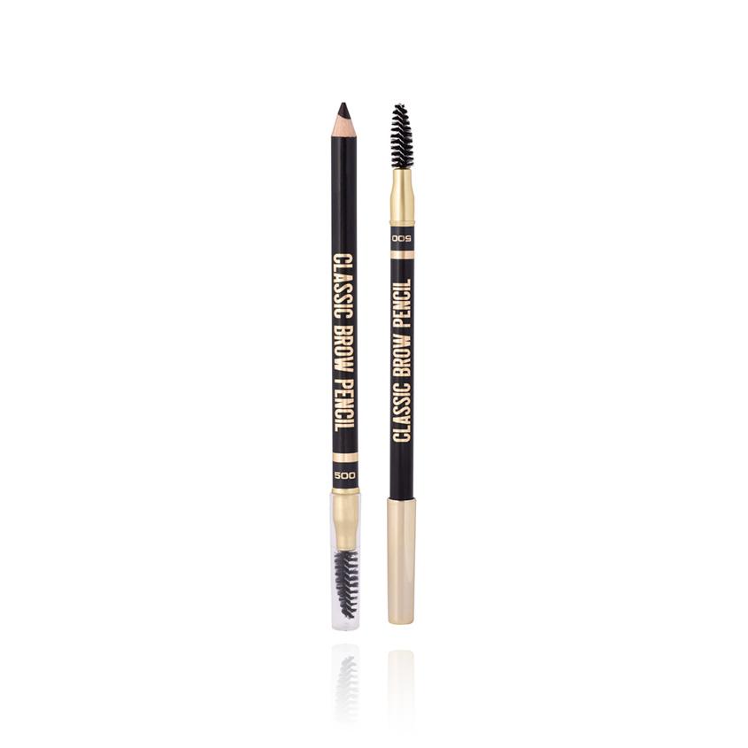 Карандаш для бровей `STELLARY` CLASSIC BROW PENCIL с аппликатором тон 500 Dark brown