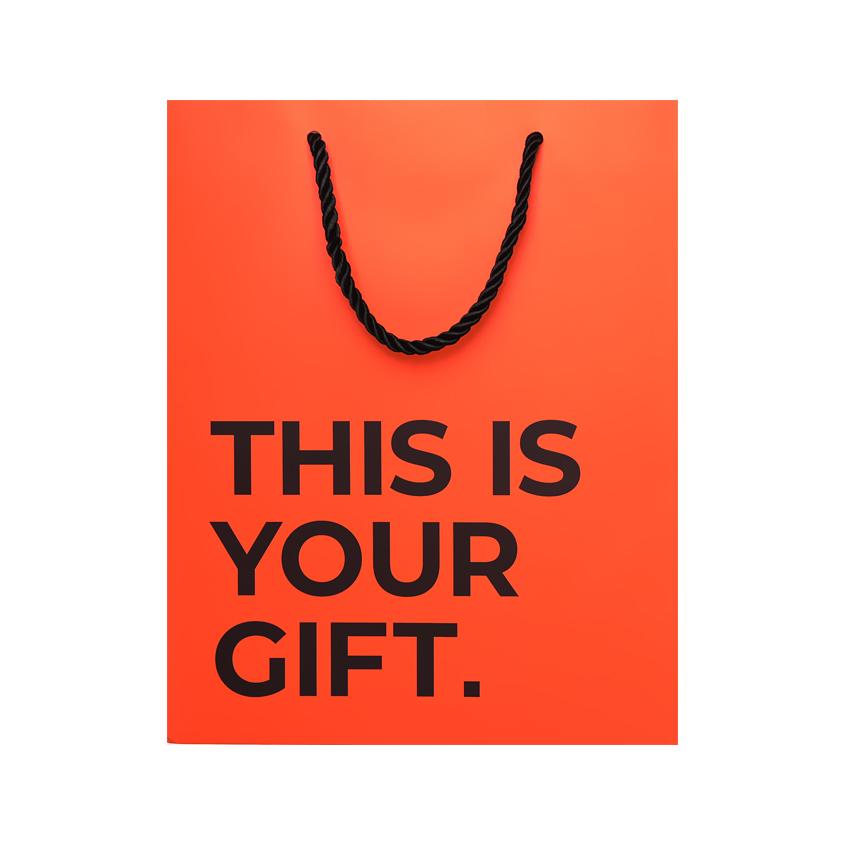 FUN | Сумка бумажная `FUN` THIS IS YOUR GIFT orange в ассортименте (M)
