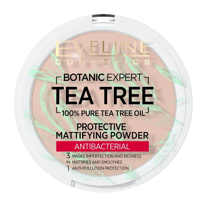 Пудра компактная для лица `EVELINE` BOTANIC EXPERT 3 в 1 антибактериальная матирующая тон 002 ivory