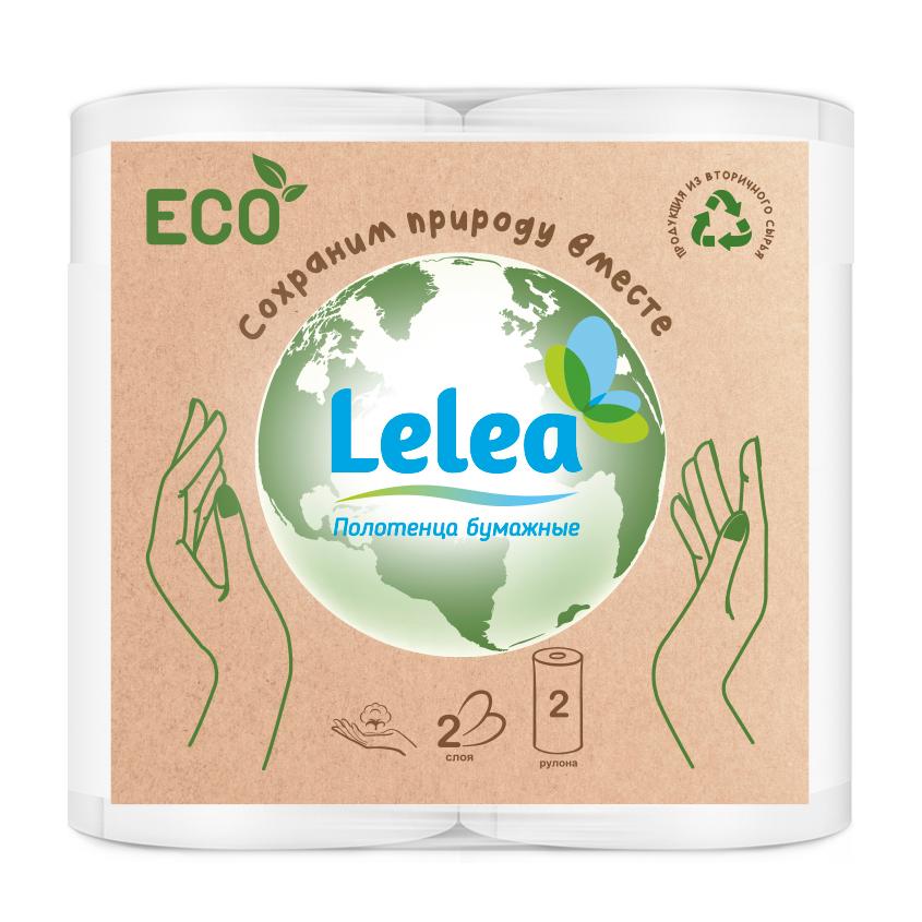 LELEA | Полотенца бумажные `LELEA` ECO 2-х слойные 2 шт