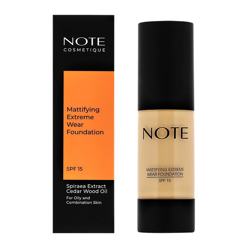 Основа тональная для лица `NOTE` MATTIFYING EXTREME WEAR с матирующим эффектом тон 129 Peach beige