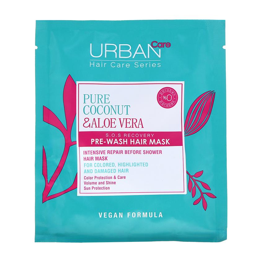 Маска для волос `URBAN CARE` с кокосом и алоэ вера (восстанавливающая) 50 мл
