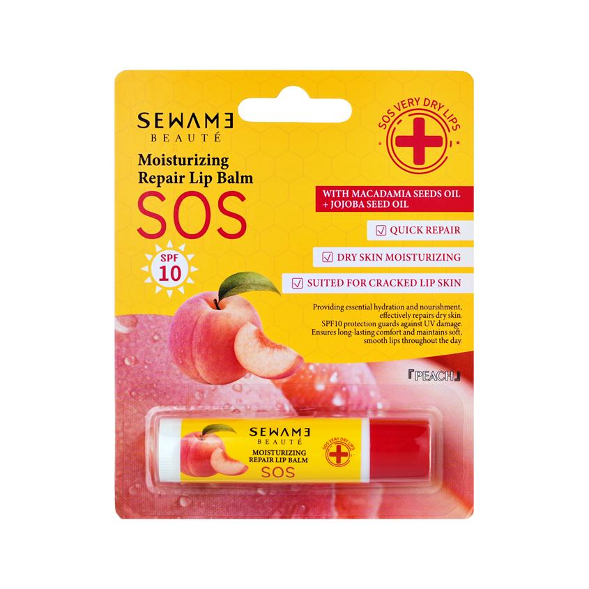 Бальзам для губ `SEWAME` SOS увлажняющий (персик) 4,8 г