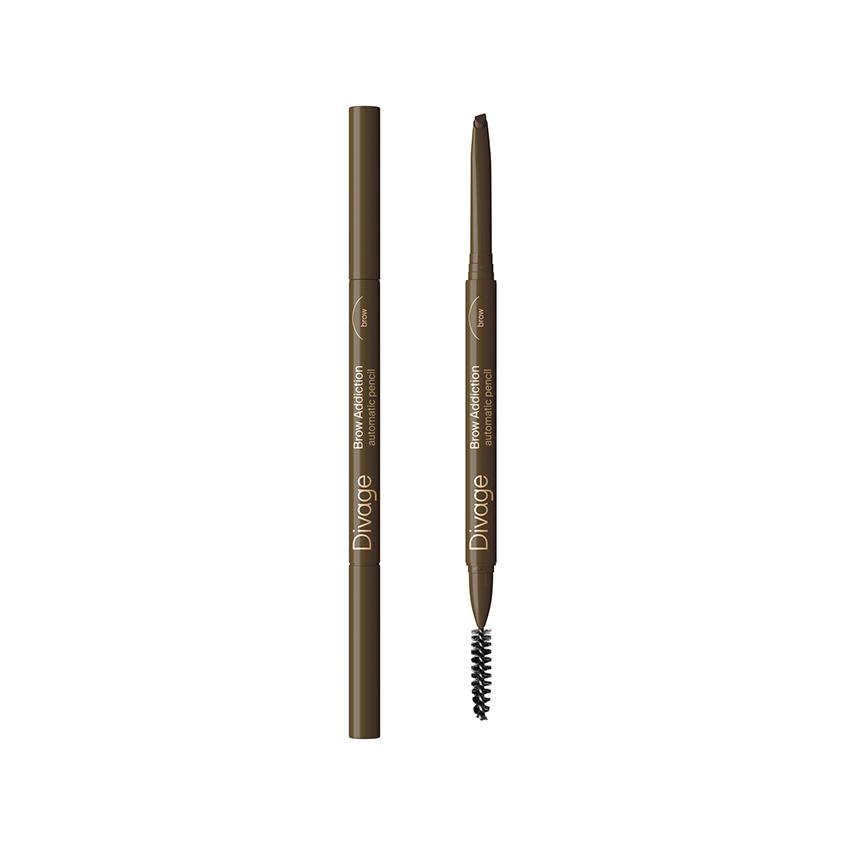 Карандаш для бровей `DIVAGE` BROW ADDICTION автоматический тон 04 Темно-коричневый
