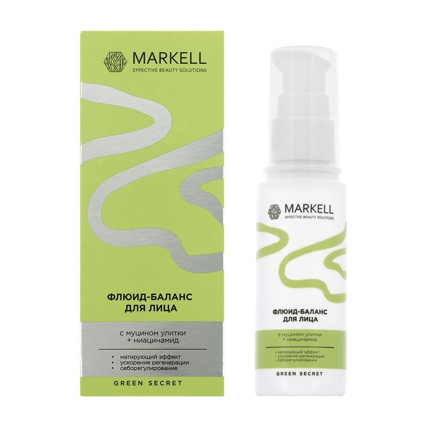 MARKELL | Флюид-баланс для лица `MARKELL` GREEN SECRET с муцином улитки и ниацинамидом (матирующий) 50 мл