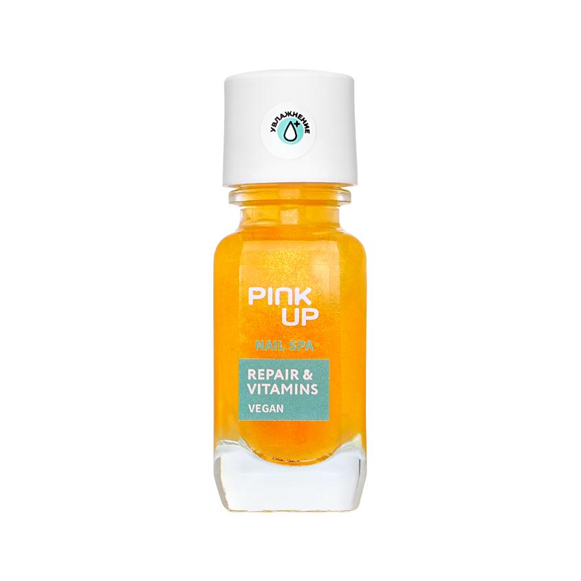 Сыворотка для укрепления ногтей и кутикулы `PINK UP` `NAIL SPA` Repair & Vitamins с гиалуроновой кислотой и кальцием 11 мл