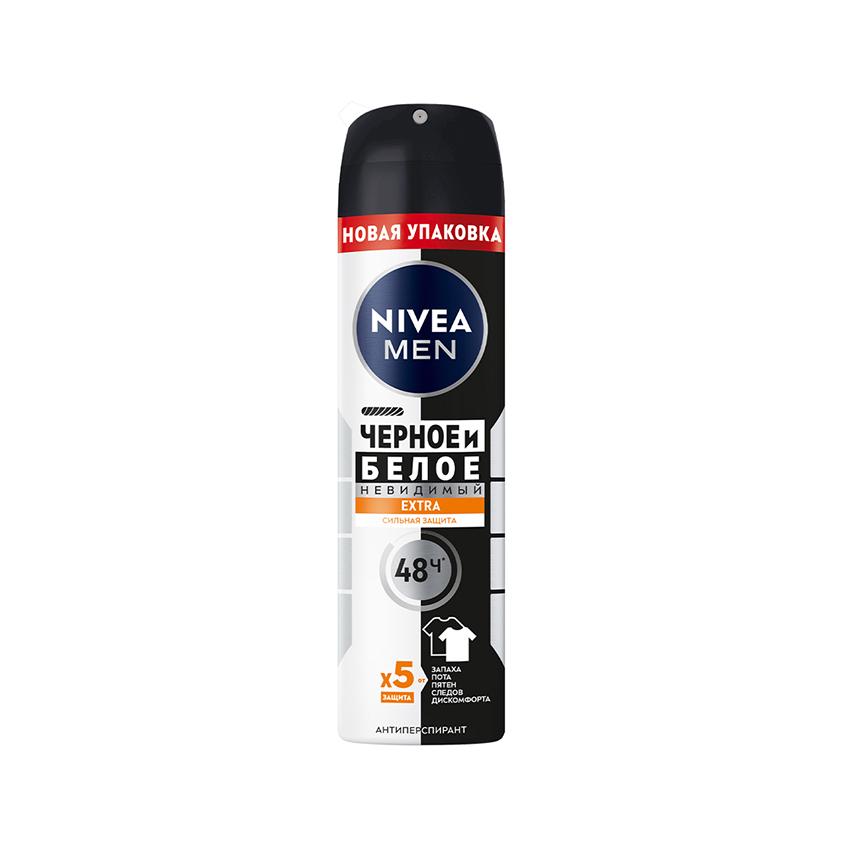 Део-спрей муж. `NIVEA` `MEN` ЧЕРНОЕ И БЕЛОЕ Невидимый Extra (антиперспирант) 150 мл