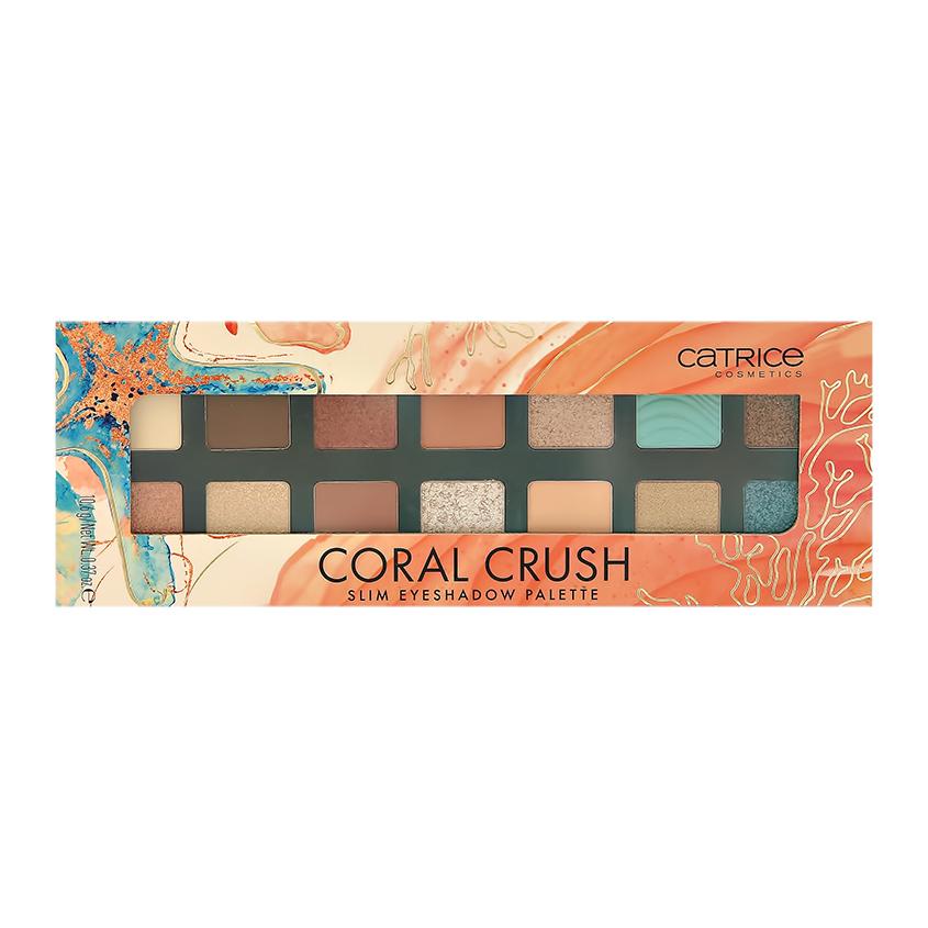 Палетка теней для век `CATRICE` CORAL CRUSH Slim Eyeshadow Pallete тон 030 Under the sea