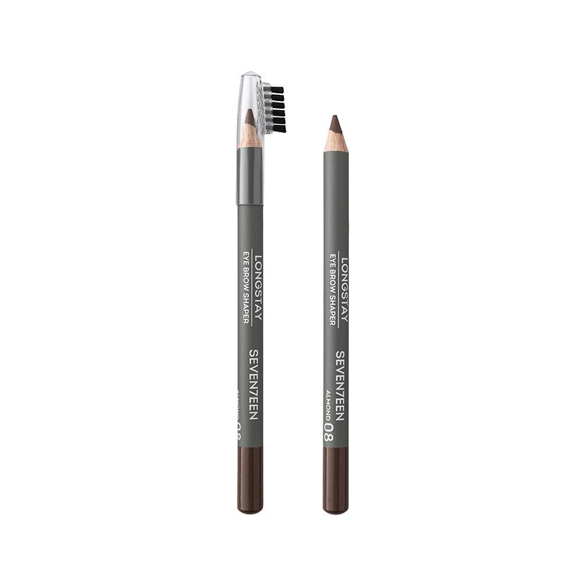 SEVENTEEN | Карандаш для бровей `SEVENTEEN` LONGSTAY EYE BROW SHAPER с щеточкой тон 08 Миндаль