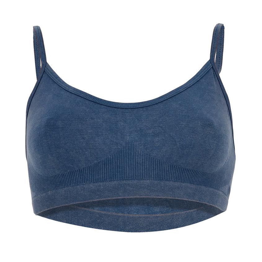 Топ женский `TRENDY LOOK` WASHED JEANS на тонких бретелях (синий) (S)