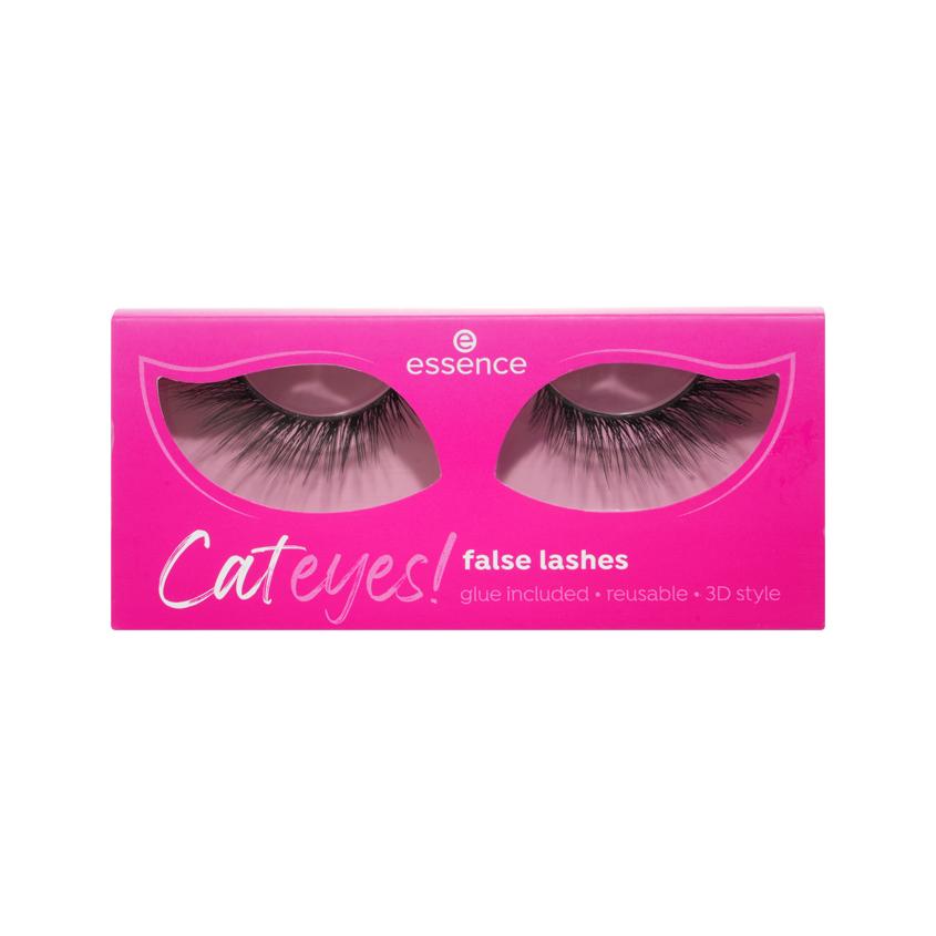 Ресницы накладные `ESSENCE` CAT EYES! с клеем тон 01 Catwalk