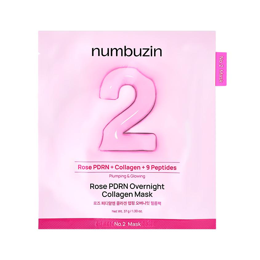 Маска для лица `NUMBUZIN` NO. 2 Rose PDRN Overnight Collagen коллагеновая с ПДРН 37 г