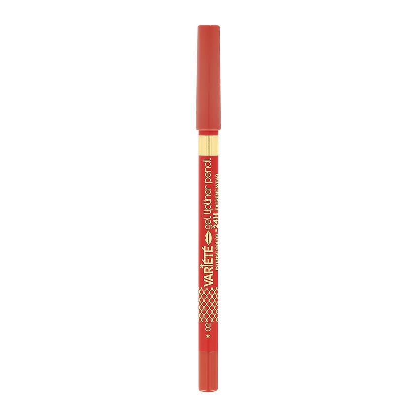 Карандаш для губ `EVELINE` `VARIETE` GEL LIPLINER PENCIL водостойкий матовый тон 02 pinkish