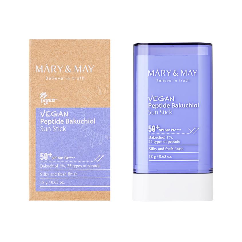 MARY&MAY | Стик для лица `MARY&MAY` солнцезащитный с бакучиолом и пептидами SPF50+ PA++++ 18 г