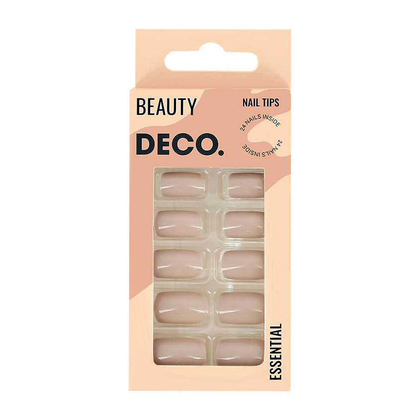 Набор накладных ногтей с клеевыми стикерами `DECO.` ESSENTIAL taupe (24 шт + клеевые стикеры 24 шт)