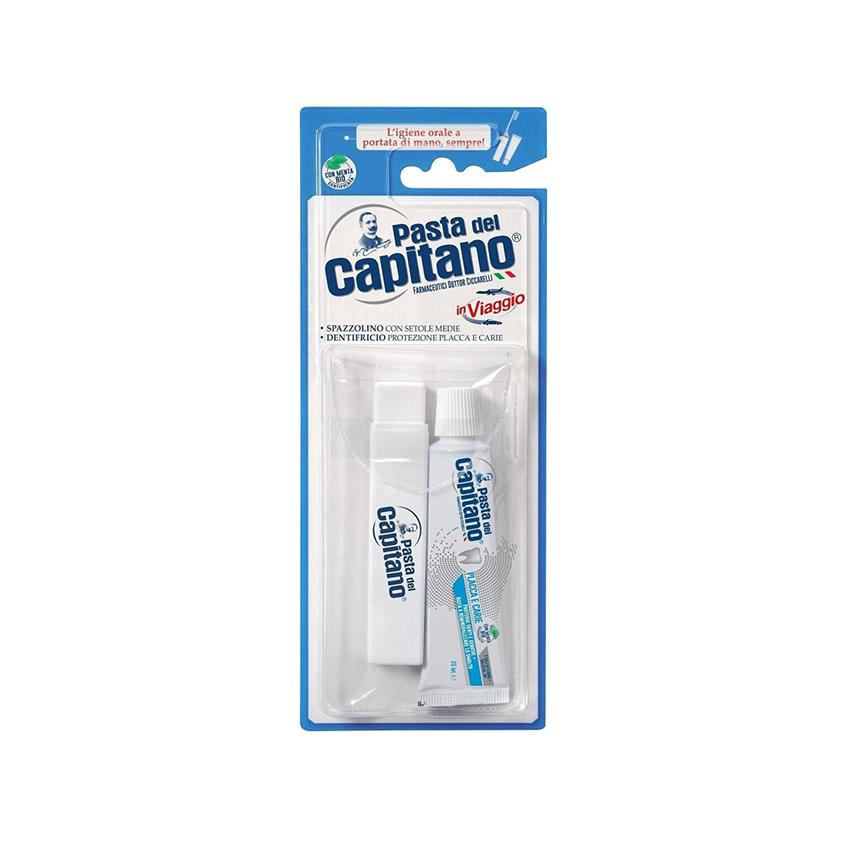 PASTA DEL CAPITANO | Дорожный набор `PASTA DEL CAPITANO` TRAVEL (з/паста 25 мл + з/щетка складная средней жесткости)