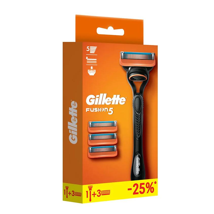 Станок для бритья `GILLETTE` FUSION c 4 сменными кассетами