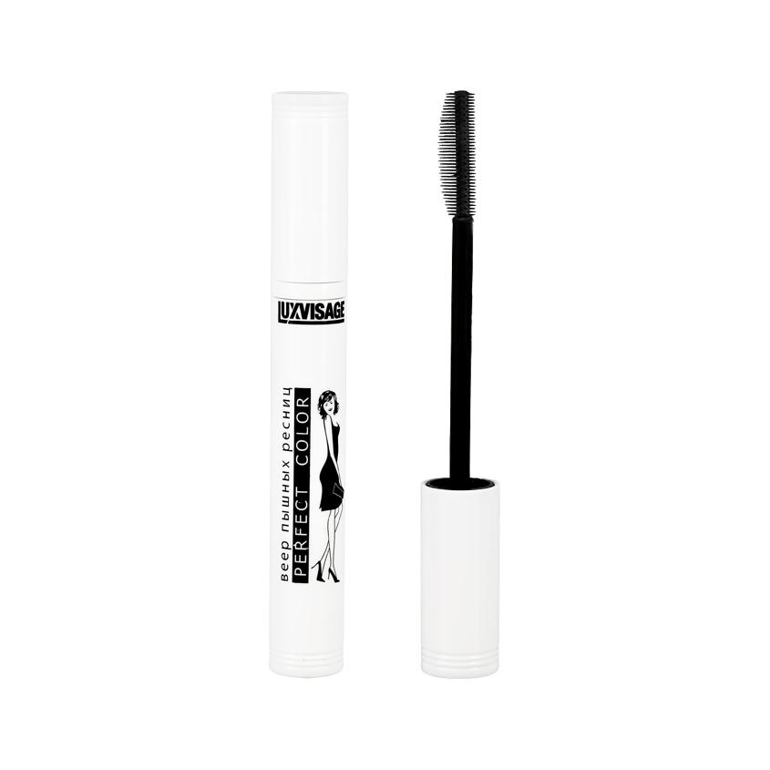 Тушь для ресниц `LUXVISAGE` PERFECT COLOR веер пышных ресниц (черная)