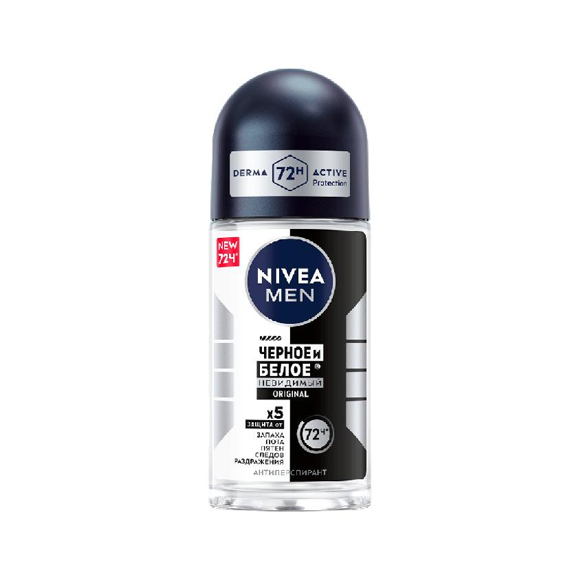 Део-ролл муж. `NIVEA` `MEN` ЧЕРНОЕ И БЕЛОЕ Невидимый Original (антиперспирант) 50 мл