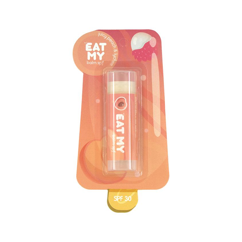 Бальзам для губ `EAT MY` Сочный персик-личи SPF 30 4,8 г