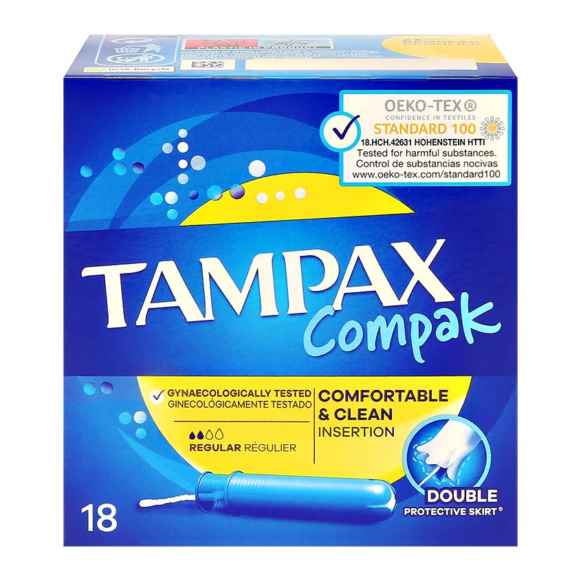 TAMPAX | Тампоны с аппликатором `TAMPAX` COMPAK REGULAR 18 шт